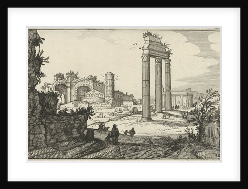 Temple of Castor and Pollux and the Basilica of Constantine by Claes Jansz. Visscher II