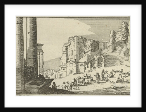 Cattle between Roman ruins by Claes Jansz. Visscher II