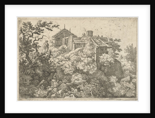 Three cottages on a rock by Allaert van Everdingen