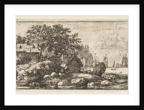 River Landscape with two rowboats by Allaert van Everdingen