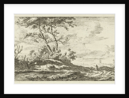 Shepherd on a country road by Carel Lodewijk Hansen