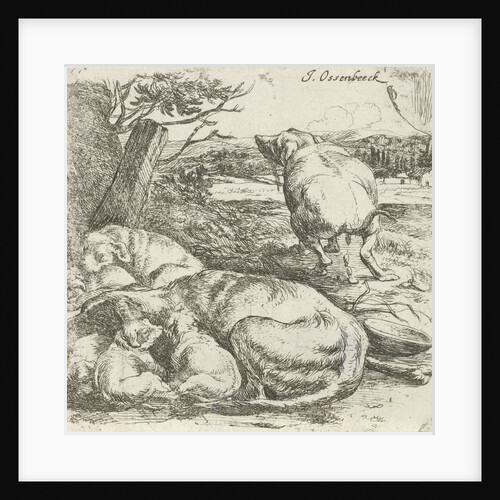 bitch with puppies by Jan van Ossenbeeck