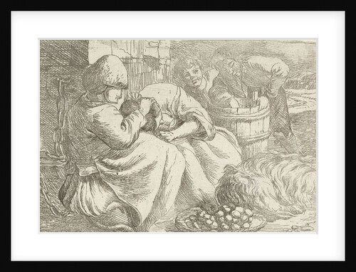 Old woman delouses a girl by Jan van Ossenbeeck