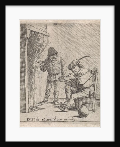 Two farmers near the fireplace by David Teniers II