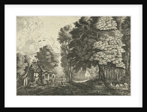 Shepherd at a forest edge by Jean Baptiste Bonnecroy