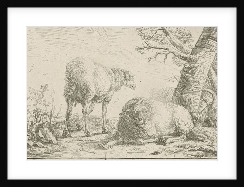 Two sheep and a goat by Barend Graat