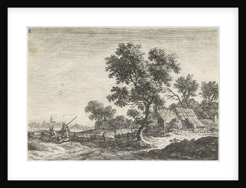 Farmers on a hill by Anthonie Waterloo