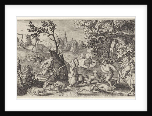 Wolves hunt by Claes Jansz. Visscher II