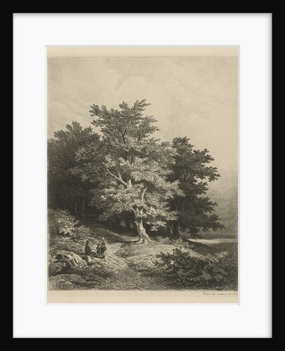 Figures at a forest edge by Remigius Adrianus Haanen