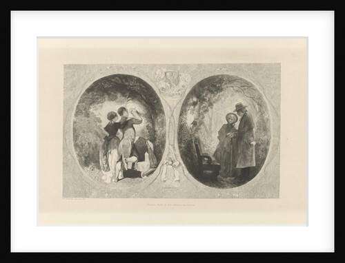 Two ovals with young and old couple by Frans Buffa en Zonen