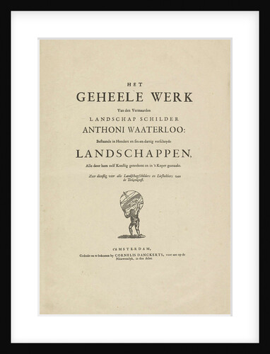 Below the title is a picture of Atlas with the world on his back by Anonymous