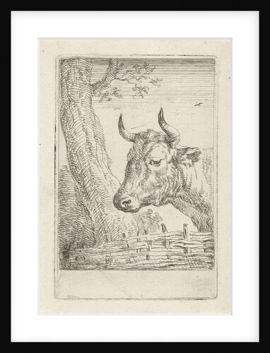 Cow at a willow fence, Aert Schouman by Paulus Potter