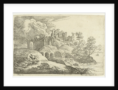 Ruins at a more by Frans van den Wijngaerde