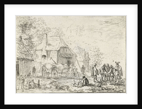 Soldiers in two carts by Robert van den Hoecke