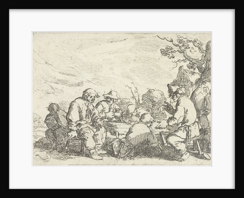 Drinking farmers at a table by Andries Both