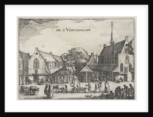 Large and small meat market in Amsterdam by Claes Jansz. Visscher II
