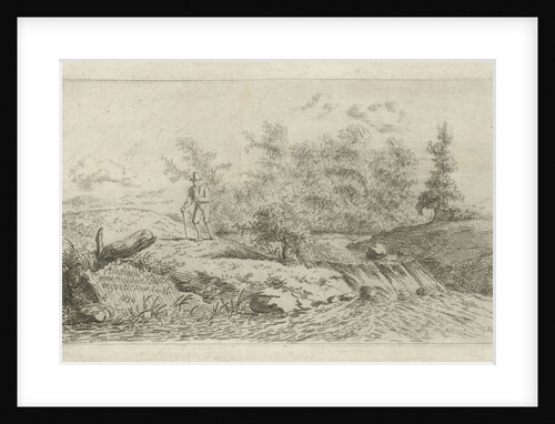 Man with a waterfall by baron Reinierus Albertus Ludovicus van Isendoorn à Blois