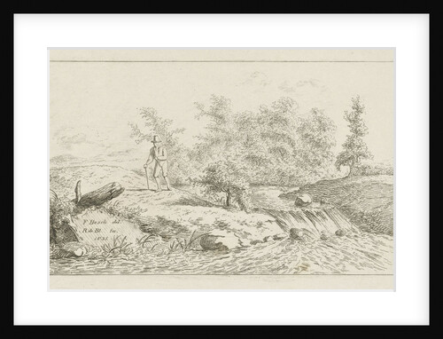 Man with a waterfall by baron Reinierus Albertus Ludovicus van Isendoorn à Blois