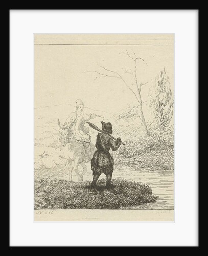 Two men in a river by Monogrammist FVW