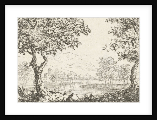 River landscape by baron Reinierus Albertus Ludovicus van Isendoorn à Blois