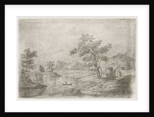 River landscape by baron Reinierus Albertus Ludovicus van Isendoorn à Blois