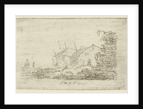 Farm with haystack by Baron Reinierus Albertus Ludovicus van Isendoorn a  Blois