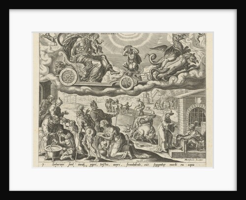 The planet Saturn and its children by Joannes Galle