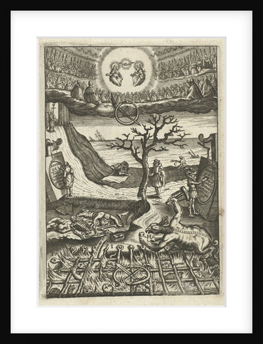 A man has doubts about his conduct at a junction of two roads by Boëtius Adamsz. Bolswert