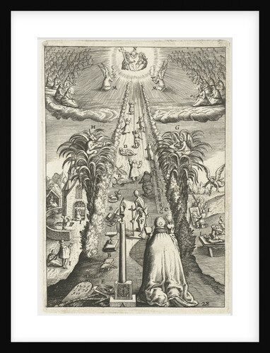 A man looks at his good works and noticing what he has to do and which way to go in the future by Boëtius Adamsz. Bolswert