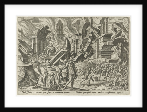 The destruction of Ai and the stoning of Achan by Philips Galle