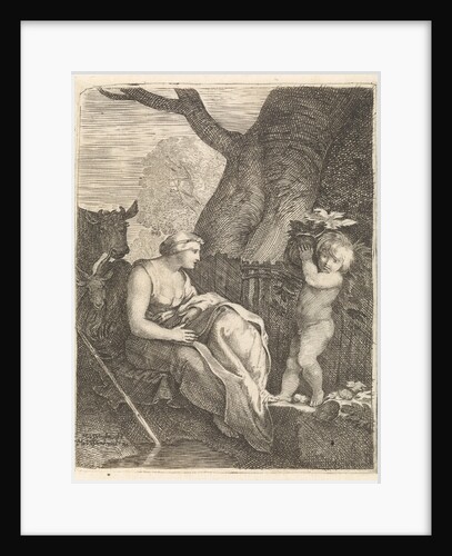 Seated woman and child by Matheus Moysesz. van Wtenbrouck