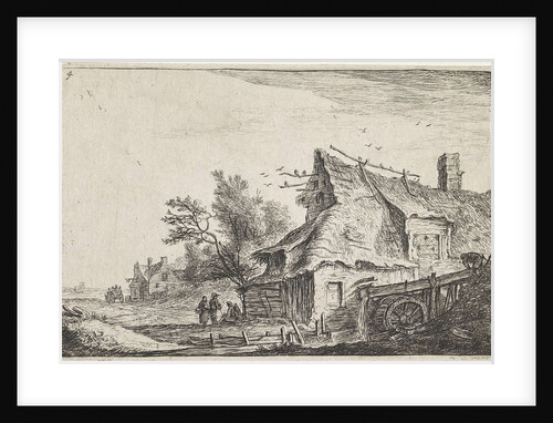 Village scene with a watermill, Anthonie Waterloo by Reinier & Josua Ottens