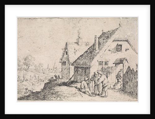 Three men in a conversation at home by David Teniers II