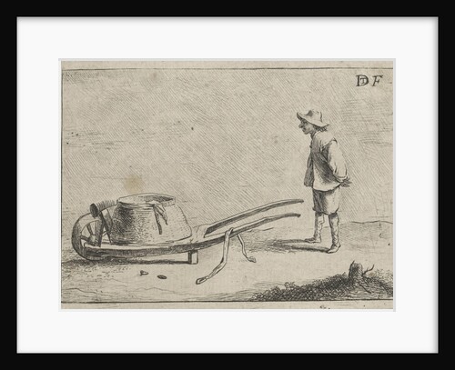 Man with a wheelbarrow by Anonymous
