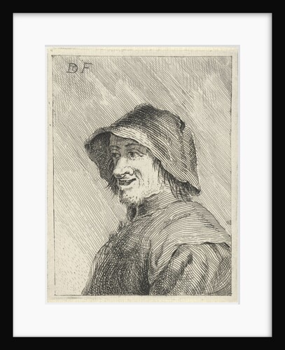 Farmer with hat on the head to the left by Anonymous