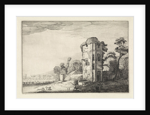 Shepherd at a tower with a well by Jan van de Velde II