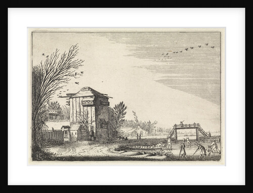 Flask players on the ice at a dovecote by Jan van de Velde II