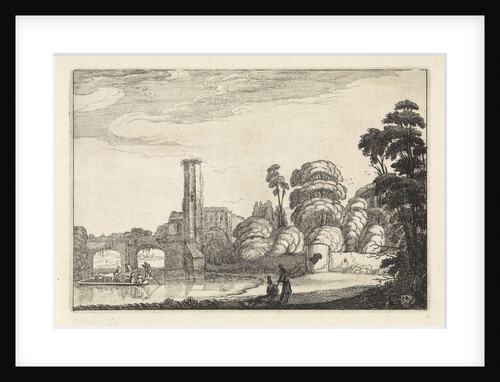 At a bridge and a ruin by Jan van de Velde II