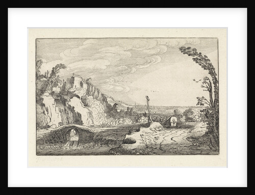 Excursion on a path in a mountainous river landscape by Jan van de Velde II
