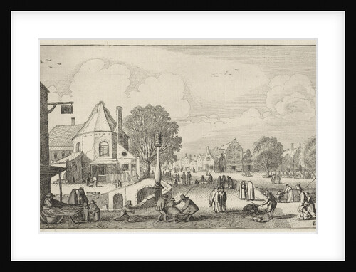 in a city market day by Jan van de Velde II