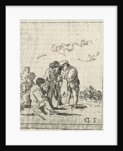 Three men talking to each other by Anonymous