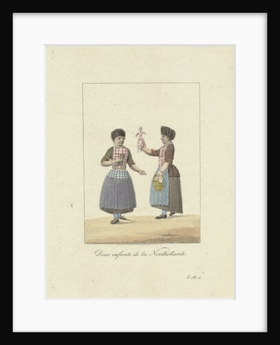 Two girls with a doll by Willem van Senus