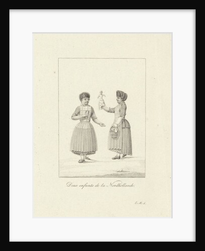 Two girls with a doll by Willem van Senus