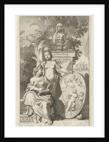 Writing woman flanked by the Truth by Henricus Wetstein