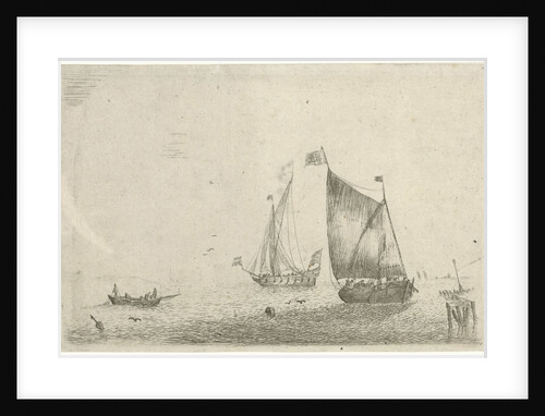 Seascape with fishing boat by Bonaventura Peeters I