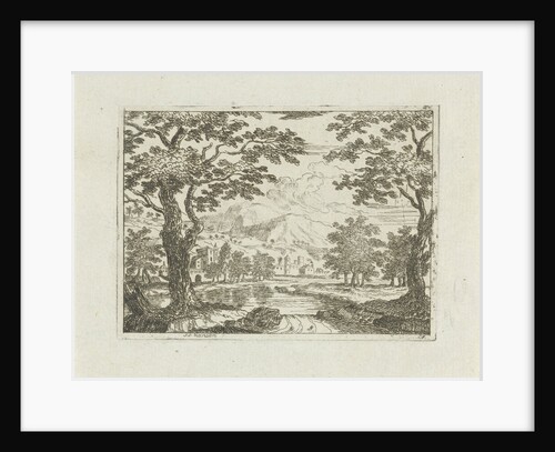 Village on a river by Jean Joseph Hanson