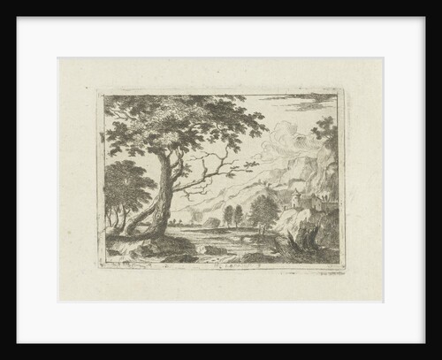 Mountain landscape with a river by Jean Joseph Hanson