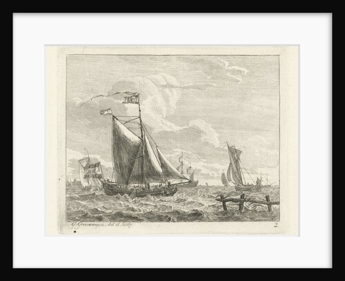 Eight sailing in rough seas by Gerrit Groenewegen