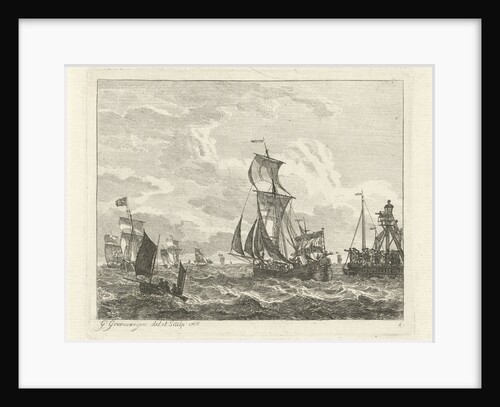 Sailing ships at sea by Gerrit Groenewegen