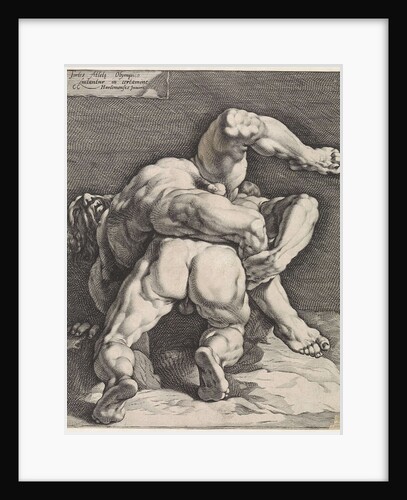 Two wrestlers by Jan Harmensz. Muller
